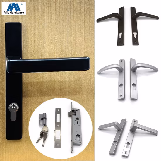 Produttore armadio leva in legno UPVC interno maniglia per porta in alluminio nero